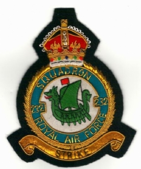 232 SQN CREST GOLD WIRE BADGE