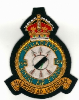 154 SQN CREST GOLD WIRE BADGE