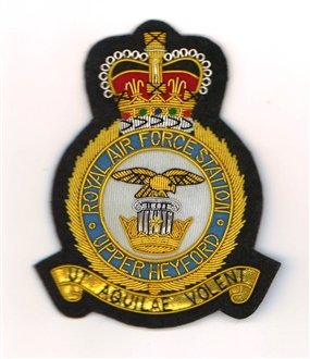 RAF UPPER HEYFORD GOLD WIRE BADGE